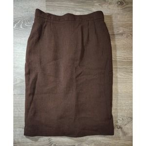 Louis Feraud Vintage Virgin Wool Lined Pencil Skirt‎ Size 12